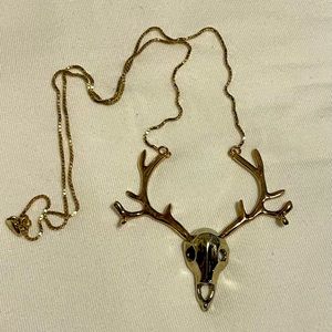 14K Gold Antler Necklace